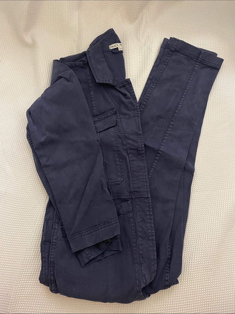 Alex Mill Navy Button-Front Workwear Jumpsuit
